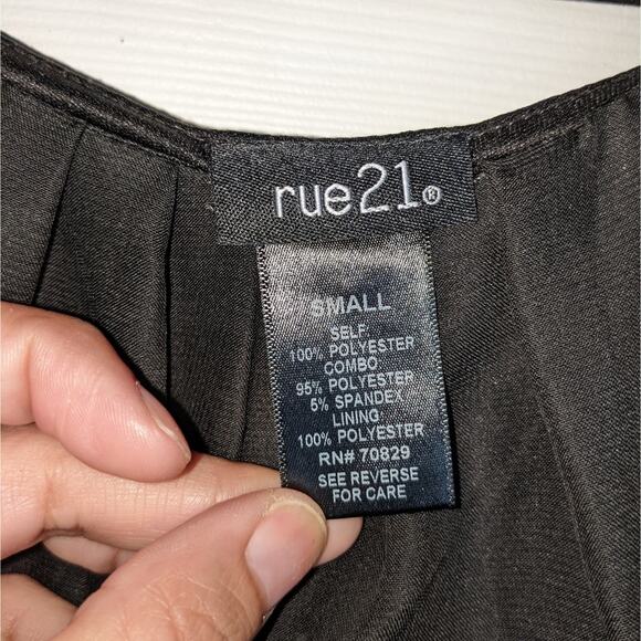 Rue 21 Front Sheer Mesh Overlay Black & White Striped Open Back Dress S - Picture 6 of 12